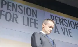  ?? ADRIAN WYLD, THE CANADIAN PRESS ?? Veterans Affairs Minister Seamus O’Regan listens to a question after unveiling the plan Wednesday at National Defence Headquarte­rs.