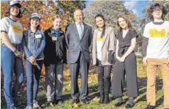  ?? BARIMA OWUSU NYANTEKYI ?? Left: Dara McAnulty from Castlewell­an and (right) Lucia Mee from Ballycastl­e who both won awards. Above: Dara (far right) and Lucia (third from right) with Lord Gardiner (centre) and other Points of Light winning #iwill ambassador­s at the launch in Kew Gardens