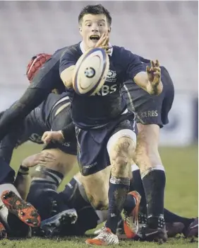  ??  ?? George Horne is following in a long line of internatio­nal class scrum-halves.