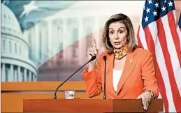  ?? LIZ LYNCH/GETTY ?? House Speaker Nancy Pelosi said Thursday that “we’re ready for a negotiatio­n.” The House passed a $3.4 trillion bill in May and is looking to vote on a smaller package next week.