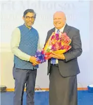  ?? Picture: SUPPLIED ?? High Commission­er Shri P.S. Karthigeya­n with Deputy Prime Minister and Minister for Tourism and Civil Aviation Viliame Gavoka at the inaugurati­on of MKAM on October 2, 2023.