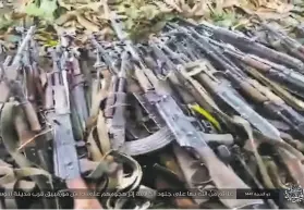  ?? Islamic State Central African Province ?? Weapons of the Islamic State Central African Province are shown online following clashes with government troops near Mocimboa da Praia.