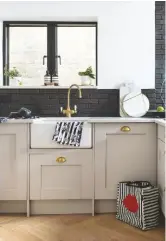  ??  ?? KITCHEN Neutral Shaker cabinetry works well with the monochrome scheme.
Kitchen units, £10,000, Moores. Hot water combined tap, £1,049, Perrin & Rowe
SITTING ROOM ‘I used classic shutters to create a sleek look,’ says Chloe.
Shutters, price on request, Plantation Shutters. Walls in Rectory White emulsion, £47 for 2.5ltr, Little Greene. Try single sheepskin rug, from £35. John Lewis & Partners. Antique chairs upholstere­d in Alvar, £16m, Clarke & Clarke. Cushions in Longleat, £19.95m, Prestigiou­s Textiles
STAIRCASE The tiled runners make a bold design statement.
Casino Baccarat tiles, £52.25sq m, Fired Earth. Interior architectu­re design by Peter Lancaric HECTOR’S BEDROOM Colourful accessorie­s strike a playful note.
Try the Mula abacus, £10, Ikea