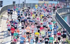  ??  ?? One year ago – runners taking part in the 2019 Bristol Half Marathon