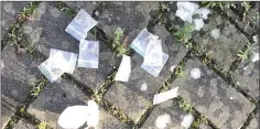  ??  ?? Some drug parapherna­lia found on a street in Gorey last week.