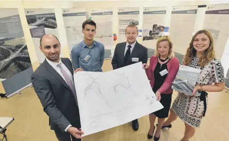  ??  ?? Paul Ahdal Project Manager, Issac Bannfield deputy manager apprentice, Phil Emison of Costain, Helen Apps deputy manager assistant and Kristina Fielding deputy manager assistant; a map of the proposed changes, below.