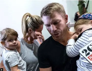  ??  ?? 1. Australian PM Malcolm Turnbull pronounced the ball-tampering “a shocking affront to Australia”. 2. Tamperer Cameron Bancroft. 3. David Warner rejoins his family after returning from South Africa. 4. Australian captain Steve Smith. 5. A tearful...