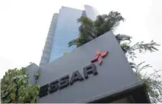  ?? — Reuters ?? The logo of Essar Group is seen at its headquarte­rs in Mumbai.