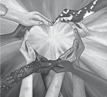  ?? PROVIDED BY EMBRACING OUR DIFFERENCE­S ?? This artwork, Hand’le with Care by Samantha Dennis, of Woodbridge, Canada, won Best-in-Show Adult in the Embracing Our Difference­s 2024 exhibit.