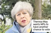  ??  ?? Theresa May wants MPs to have another chance to vote