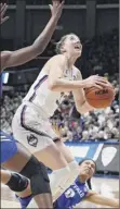  ?? Jessica Hill / Associated Press ?? Katie Lou Samuelson is averaging 18.5 points, 6.7 rebounds and 3.9 assists for the Huskies this season.