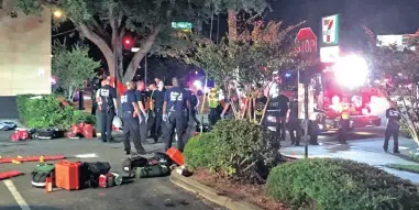  ?? PICTURE: EPA HANDOUT ?? AFTERMATH: Cops on standby after the ‘terrorism incident’ at Pulse Nightclub in Orlando where 50 people were shot dead and more than 50 injured.