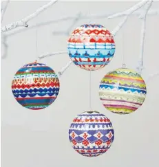  ?? LAND OF NOD ?? Knit motifs, like these Land of Nod ornaments, evoke the holiday season’s sentiments of warmth and comfort.