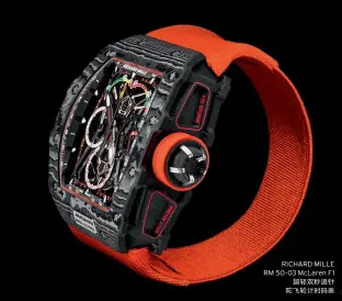  ??  ?? RICHARD MILLE RM 50-03 Mclaren F1超轻双秒追针陀飞­轮计时码表