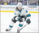  ?? Jeff Roberson The Associated Press ?? Because of an extension of coronaviru­s protocols in the San Jose area, defenseman Erik Karlsson and the Sharks will play at least their first eight games on the road.