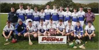  ??  ?? The victorious Ballyhogue panel after their Wexford People Minor shield success.