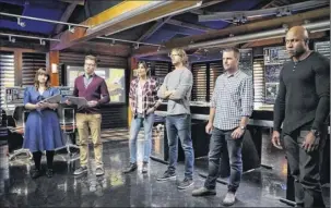  ?? Bill Inoshita / CBS ?? Renee Felice Smith, left, Barrett Foa, Daniela Ruah, Eric Christian Olsen, Chris O’donnell and LL Cool J are part of the ensemble cast of “NCIS: Los Angeles” airing at 9 p.m. Sunday on CBS.