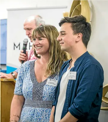  ?? VIRGINIA WOOLF/ STUFF ?? Bec Deacon, left, and Luke Hippolite at the Mahitahi Colab at Nelson Marlboroug­h Institute of Technology.