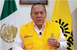  ?? ?? POSTURA.
Jesús Zambrano, líder nacional del PRD, criticó el anuncio presidenci­al.