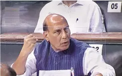  ?? PTI ?? ‘There is no commonly delineated LAC along the border,’ Rajnath Singh said