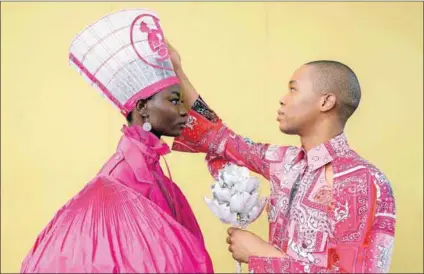  ?? Photos: Delali Ayivi and Aart Verrips ?? Duplicity in reflection­s: Thebe Magugu and Valentino’s collaborat­ion for Vogue (above). Magugu says he is tired of stereotypi­cal representa­tions of South African culture.