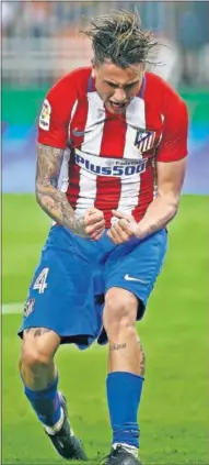  ??  ?? CARÁCTER. Giménez celebró el gol.