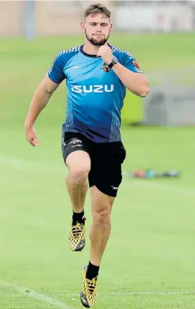  ?? Picture: WERNER HILLS ?? BIG QUESTION MARK: Tian Botes warms up before a Southern Kings training session at the Nelson Mandela Bay Stadium in Port Elizabeth yesterday, but the Kings’ away fixture against Italian side Zebre on April 18 is expected to be called off