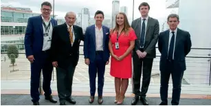  ?? — Supplied photo ?? Gareth Maguire, CEO Sport Changes Life; Colm McLoughlin, Executive Vice Chairman and CEO, Dubai Duty Free; Rory McIlroy MBE; Jessica Boal; Colm Lynch, Senior Manager, Dubai Business Internship­s and Sir Hugh Robertson.