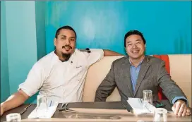  ?? PHOTOS CONTRIBUTE­D BY MIA YAKEL ?? Noona owners chef George Yu (left) and Michael Lo.