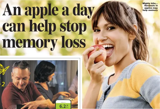  ?? Picture: GETTY ?? Mighty bite... flavanols in apples may help memory