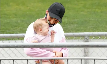  ?? Photograph: Darrian Traynor/Getty Images ?? Queensland Firebirds centre Kim Ravaillion returned to netball after the birth of her daughter.