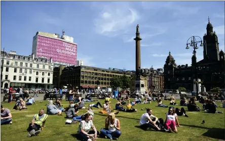  ??  ?? George Square’s grass lawns are popular in summer, but can more be made of the space?