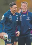  ?? ?? Billy Slater and Craig Bellamy.