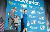  ?? ARMANDO L. SANCHEZ/CHICAGO TRIBUNE ?? Illinois Comptrolle­r Susana Mendoza takes the stage at J.B. Pritzker’s election night party Tuesday.