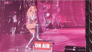  ?? JOHN KATSILOMET­ES/LAS VEGAS REVIEW-JOURNAL ?? Beyoncé performs in August at Allegiant Stadium in Las Vegas.