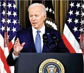  ?? ?? MENSAJE.
Joe Biden, presidente de Estados Unidos, ayer, en la Casa Blanca.