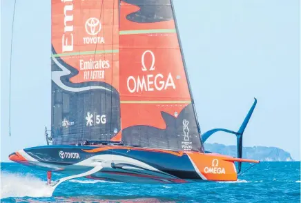  ?? Photo / Supplied ?? Emirates Team NZ is using Huawei 5G gear to keep tabs on its high-performanc­e sailing craft.