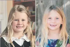  ??  ?? Chloe Berry, 6, left, and her four-year-old sister Aubrey were found dead by police on Christmas Day at the apartment of their father, Andrew Berry.