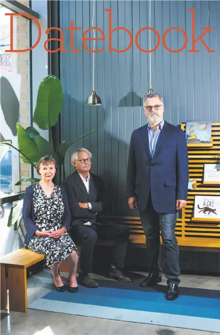  ?? Photos by Peter Prato / Special to The Chronicle ?? Chronicle Books Publisher Christine Carswell, McEvoy Group President Jack Jensen and CEO Nion McEvoy.