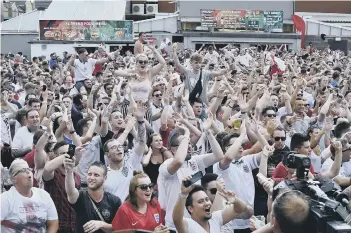  ??  ?? Scenes at the screenings of World Cup games behind the Solstice in 2018