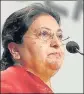  ?? REUTERS ?? President of Nepal Bidya Devi Bhandari