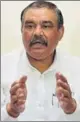  ?? SAMEER SEHGAL/HT ?? Union minister and Punjab BJP chief Vijay Sampla speaking in Amritsar on Thursday.