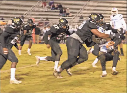  ?? / Kevin Myrick ?? Rockmart’s defense allowed less than 100 yards on the night for South Atlanta, winning the first round playoff 55-0..