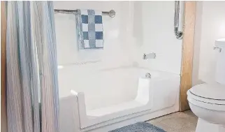  ?? N E X T S T E P T R A NS I T I O NS ?? Next Step Transition­s can convert a bathtub shower for easier access for those with mobility issues. A slide- in piece allows for conversion back to a full bath whenever you choose.