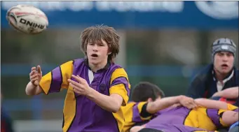  ??  ?? Conor Fenlon, seen here during his school days with Wexford C.B.S., has progressed into an outstandin­g back row forward with Wanderers F.C.