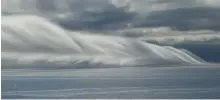  ??  ?? It’s like something from a Hollywood movie, yet it was spotted at Cottage Cove, along the Bay of Fundy shore, two springs ago. Ginny Stoddart from Aylesford NS captured the drama as the fog cloud rolled in.