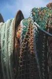  ??  ?? This trawl net sits on the Pioneer near Pier 47 at the Port of San Francisco.