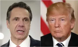  ?? Photograph: Seth Wenig, Pablo Martinez Monsivais/AP ?? The New York governor, Andrew Cuomo, and President Donald Trump have been giving regular Covid-19 briefings