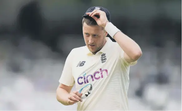  ??  ?? England’s Ollie Robinson during the first LV= Insurance Test match at Lord’s.