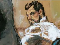  ??  ?? Mehmet Hakan Atilla, a deputy general manager of Halkbank, is shown in this court room sketch as he appears in Manhattan federal court in New York, New York, US, in this file photo. (Reuters)